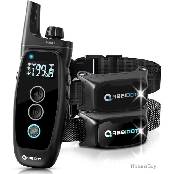 Collier Dressage Chien Ensemble 2 Pcs Porte 1000m tanche IPX7 151 Niveaux 4 Modes Verrouillage