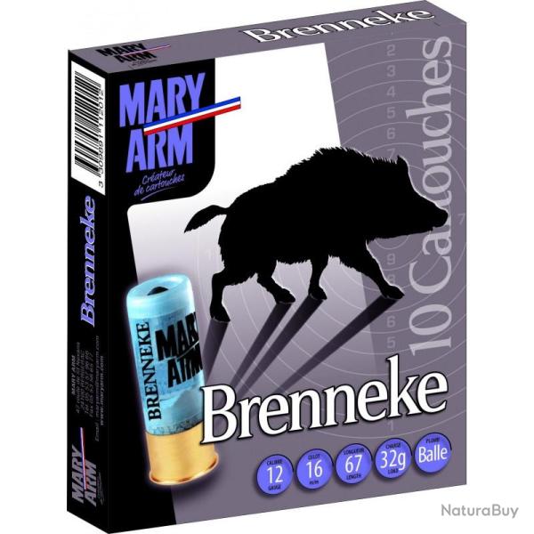BOITE DE 10 CARTOUCHES MARY ARM BALLE BRENNEKE CAL.20/67