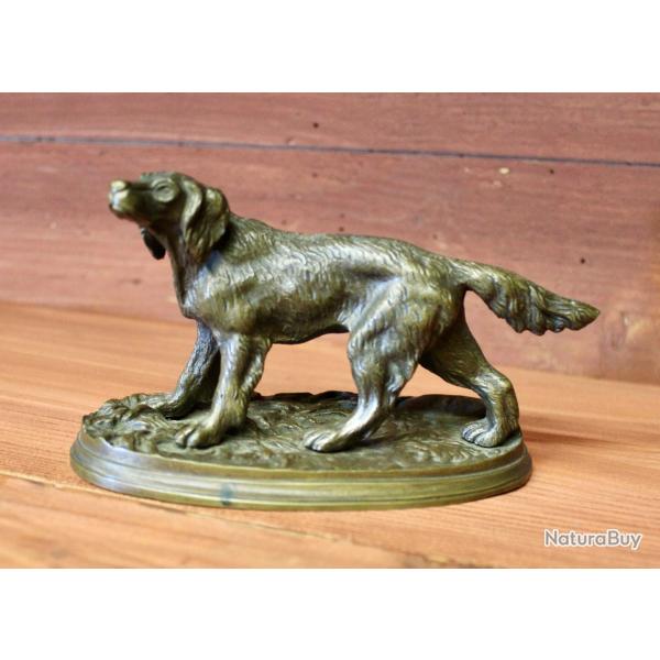 Bronze Chien de Chasse par Pierre Jules Mne (1810-1879)