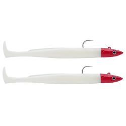 Leurre souple FIIISH Crazy paddle tail double combo 150 Offshore / 20g / White coco - Red head - CPT