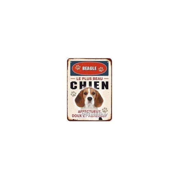 Plaque m�tal chien Beagle LOVERGREEN