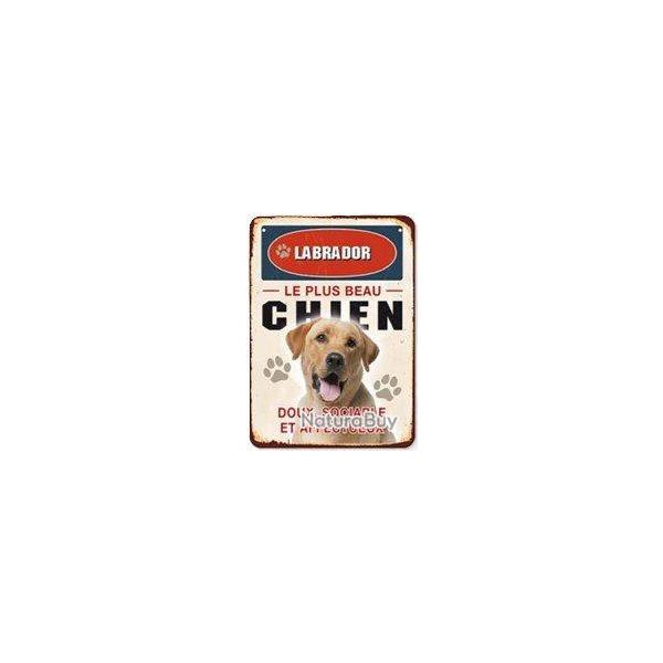 Plaque m�tal chien Labrador LOVERGREEN