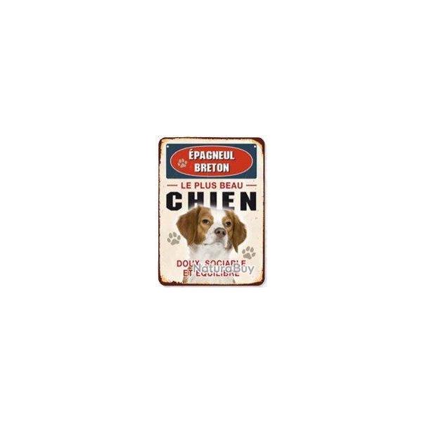 Plaque m�tal chien Epagneul Breton LOVERGREEN