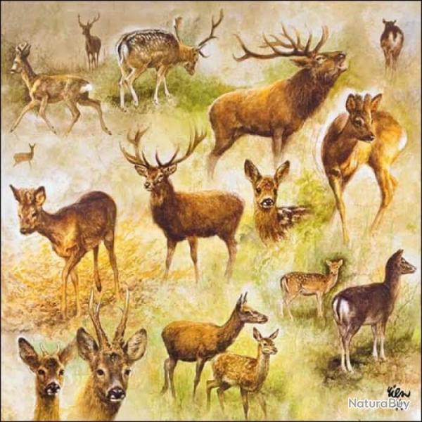 Lot de 20 serviettes en papier Grands Gibiers LOVERGREEN