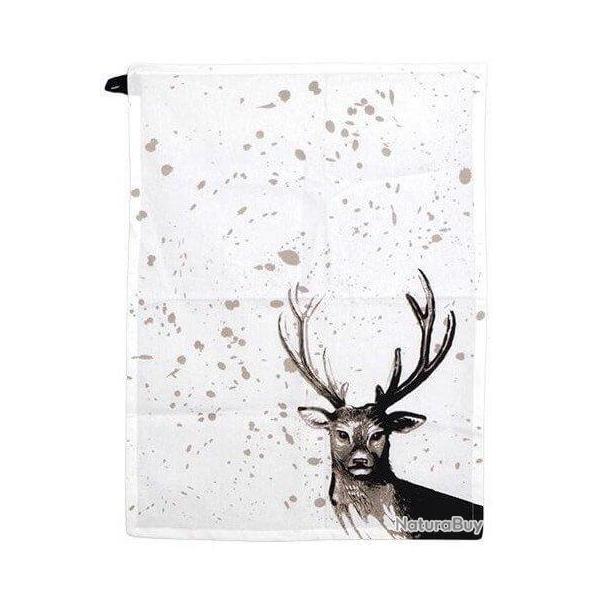 Torchon de cuisine Cerf noir et blanc LOVERGREEN