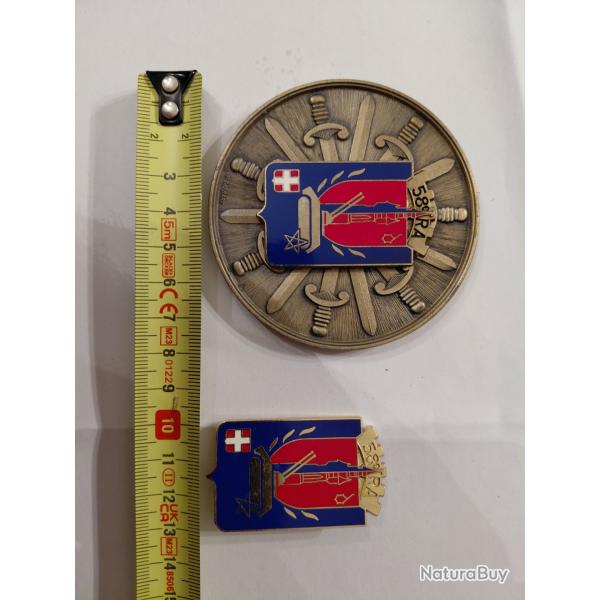 Lot de 02 insignes du 58 RGT D ARTILLERIE DOUAI
