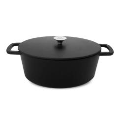 Cocotte en fonte d'aluminium noire diam.20cm + couvercle