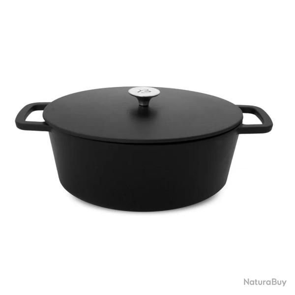 Cocotte en fonte d'aluminium noire diam.20cm + couvercle