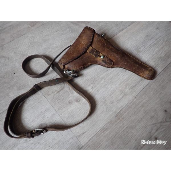 1906 Etui pistolet parabellum suisse avec bretelle