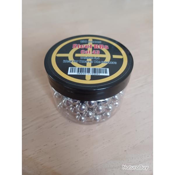 Billes mtal Steel BBs cal.43 pour T4E
