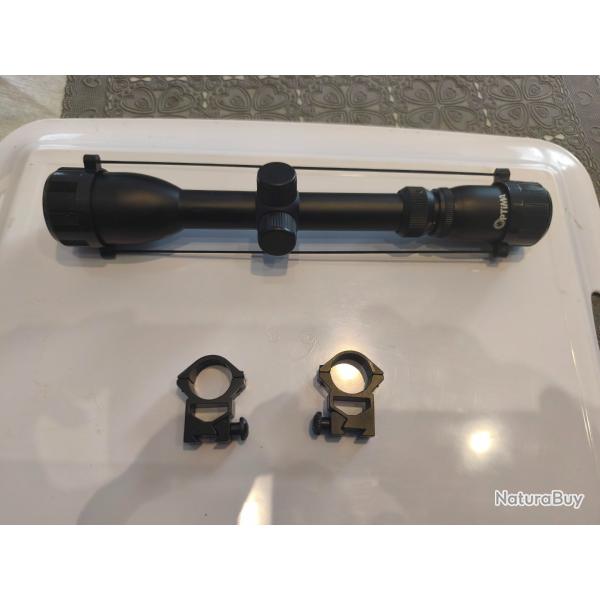Vends lunette Optima 3-9x40 avec bonnettes et 2 colliers.