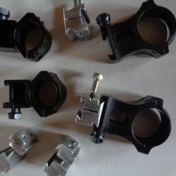 Support de lunette et convertisseur 22/11mm.  Supports en acier de 25,4 et 30mm