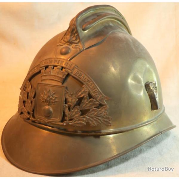 casque de Sapeur pompier modle 1895 plaque de Beaucamp le Vieux - SDC24POM002