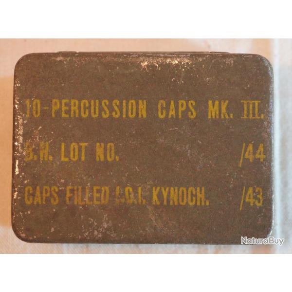 W /| D - British Military Small 10-Percussion Caps Mk.III Metal Container Tin ref COU24US009