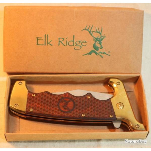 Bon couteau pliant ELK RIDGE � cran d'arr�t - Canif - en bon �tat - en boite - EBR24CAN004