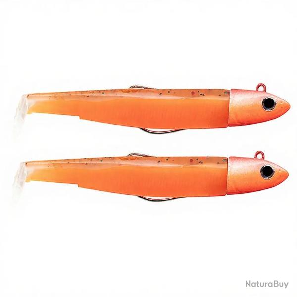 Leurre souple FIIISH Black minnow double combo 90 Offshore / 10g / Orange glow - BM3175