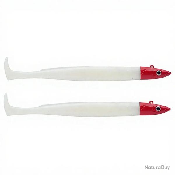 Leurre souple FIIISH Crazy paddle tail double combo 120 Offshore / 15g / White coco - Red head - CPT