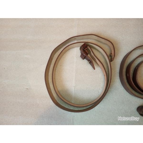 Bretelle sangle en cuir NVA Allemagne de l'Est