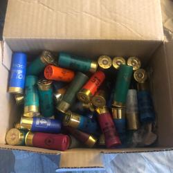 Lot de +  50 cartouches, balles  bourre à jupe différentes marques ,plombs