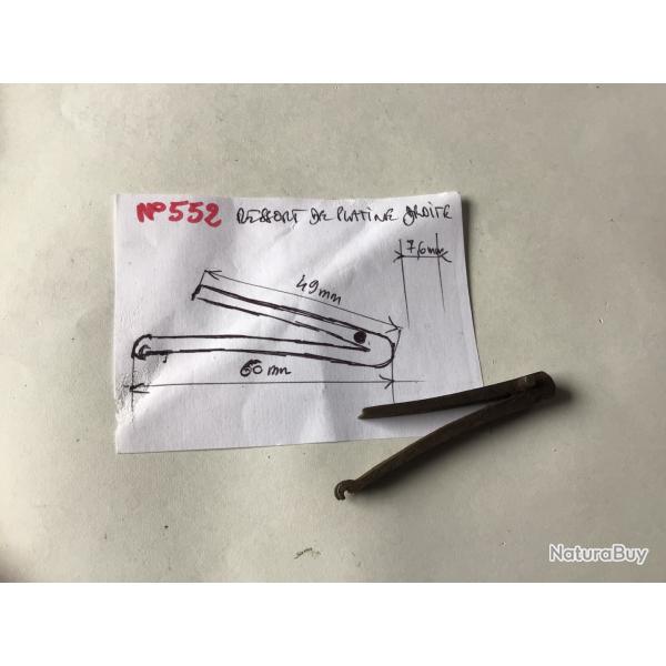 VENDU PAR LE-CUIRASSIER N552 RESSORT DROIT DE PLATINE FUSIL HAMMERLESS ANCIEN