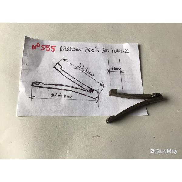 VENDU PAR LE-CUIRASSIER N555 RESSORT DROIT DE PLATINE FUSIL HAMMERLESS ANCIEN