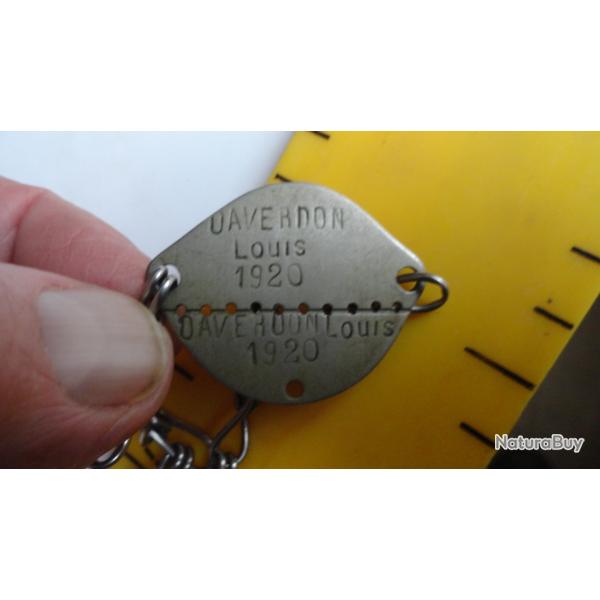 Plaque matricule soldat de Dunkerque