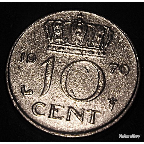 hollande , pi�ce de 10 cent 1966 ( Juliana)  ttb