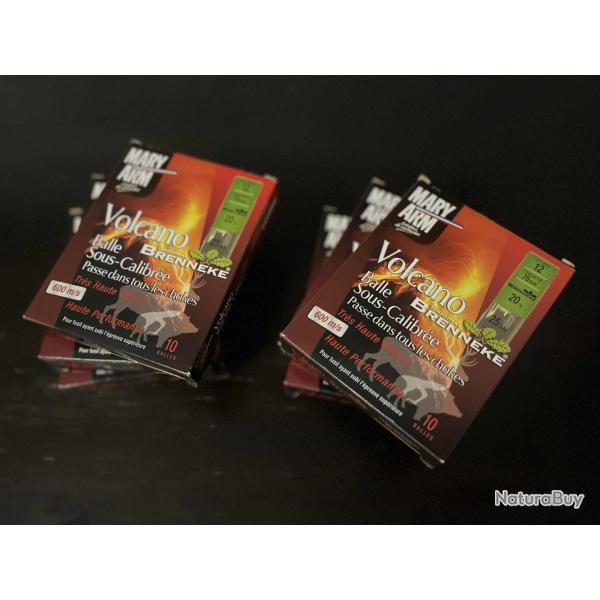 6 Boites de Balles Brenneke Volcano Sous Calibre
