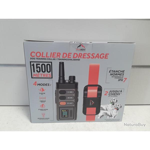 Collier de dressage Prohunt 1500 metres + t�l�commande cloche, vibreur, stimulation, reperage visuel