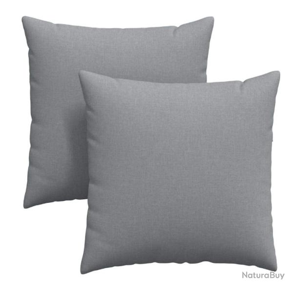 Coussins canap� tissu gris clair 80x80 cm confort housses amovibles