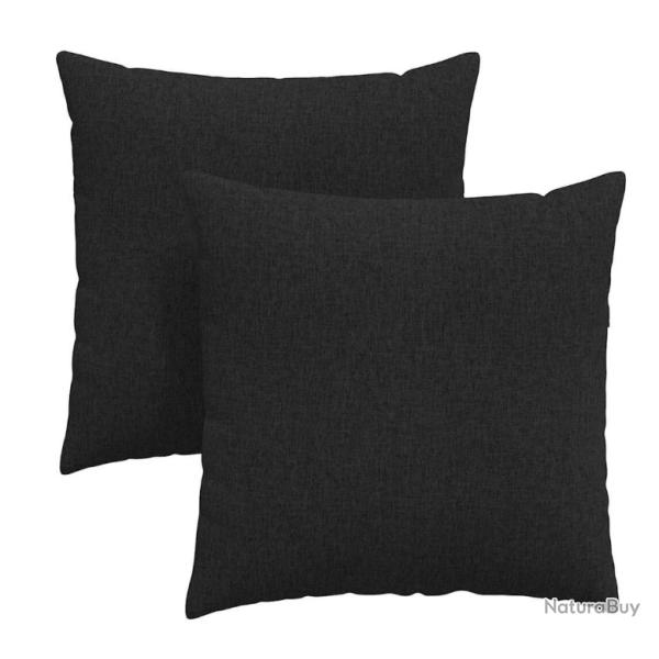 Coussins canap� tissu noir 80x80 cm confort housses amovibles