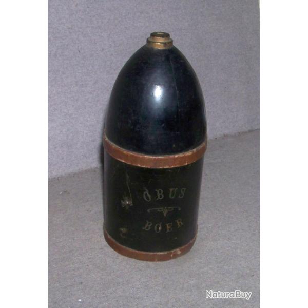 Bote de chocolats, obus factice, guerre des Boers, fin XIX s.
