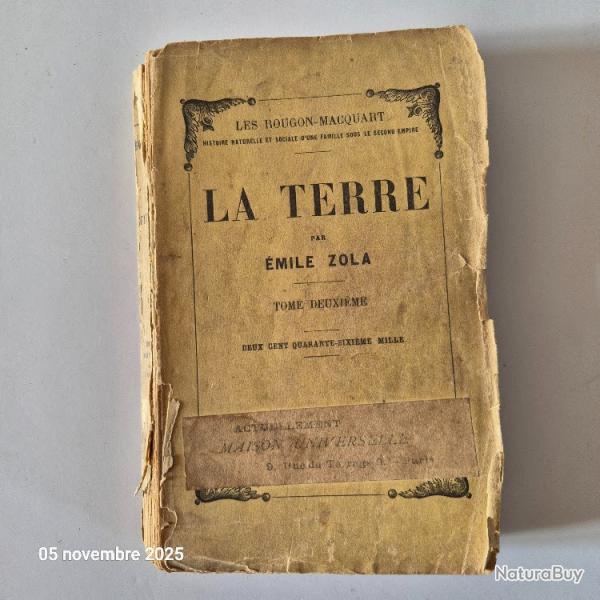 la terre, mile Zola, tomes 2, 1924, ditions les Rougon Macquart,