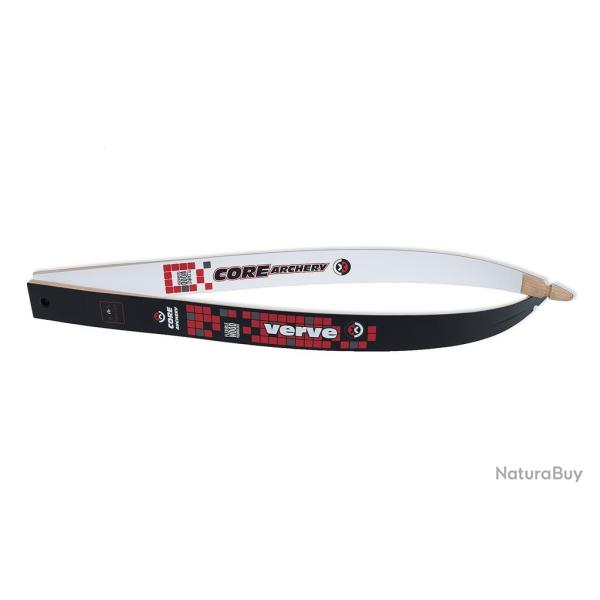Branches recurve Core Verve en bois et fibre de verre 70" (26 lbs) si poigne 24" Black & white
