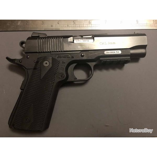Tanfoglio Witness 1911 (Commander),  Polymre ''Compact'' 9X19, avec rail.