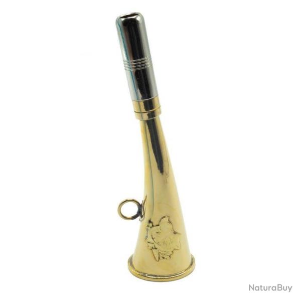 CORNE D APPEL EN LAITON 16CM DECOR SANGLIER