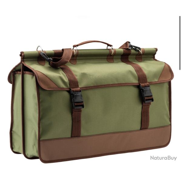 SAC DE BATTUE VERT/MARRON EN TOILE - COUNTRY