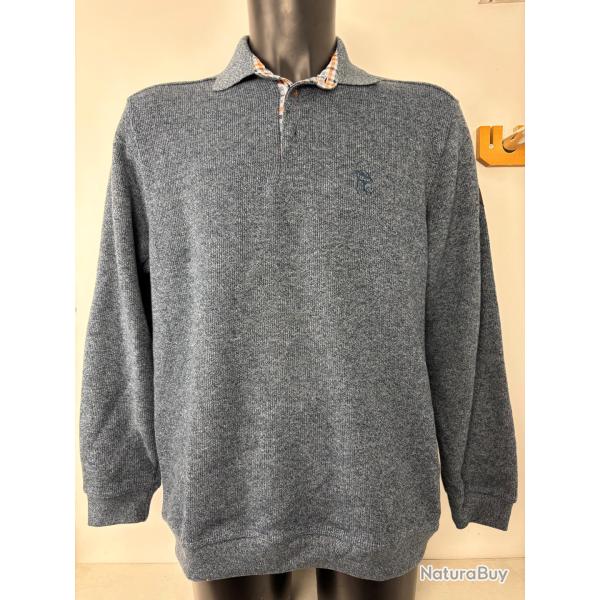 Pull Lovergreen Col boutonne Bleu