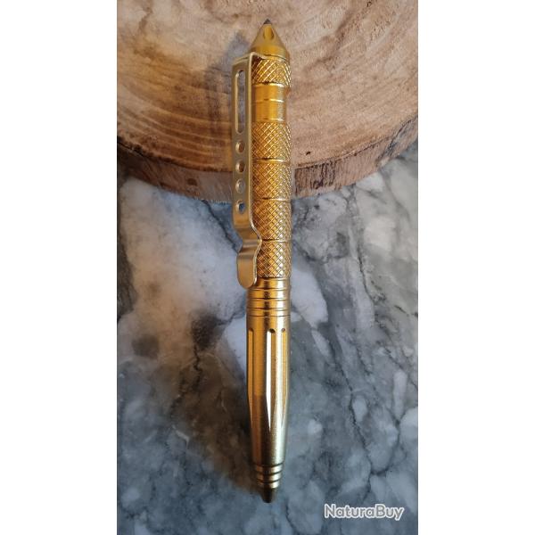 stylo de defense tactique kubotan brise vitre couleur or LIVRAISON GRATUITE LETTRE
