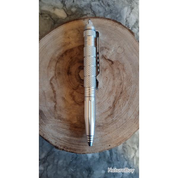 stylo de defense tactique kubotan brise vitre couleur argent LIVRAISON GRATUITE LETTRE