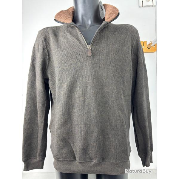 Pull Lovergreen Zipp Couleur Chocolat