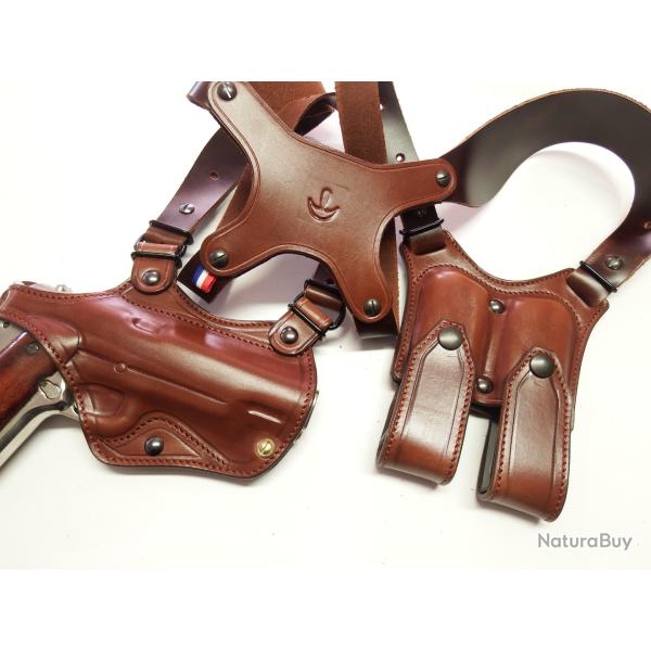 ETUI d'AISSELLE "MIAMI" CUIR pour 1911 ou autre auto(Entreprise Artisanale Franaise )