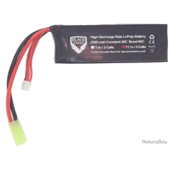 11.1V 2200mah 24x33x105mm with mini tamiya Black Eagle