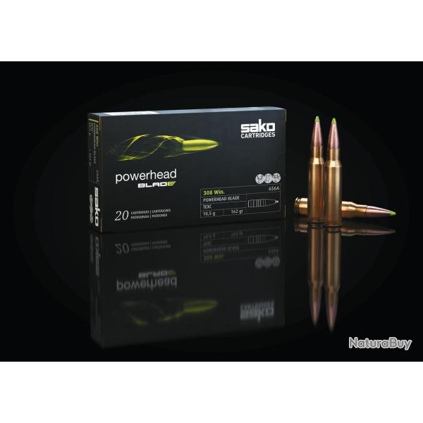 CARTOUCHES SAKO 30-06SPRG 11.3G 175GR POWERHEAD BLADE TEC 659A CUIVRE SANS PLOMB BTE 20