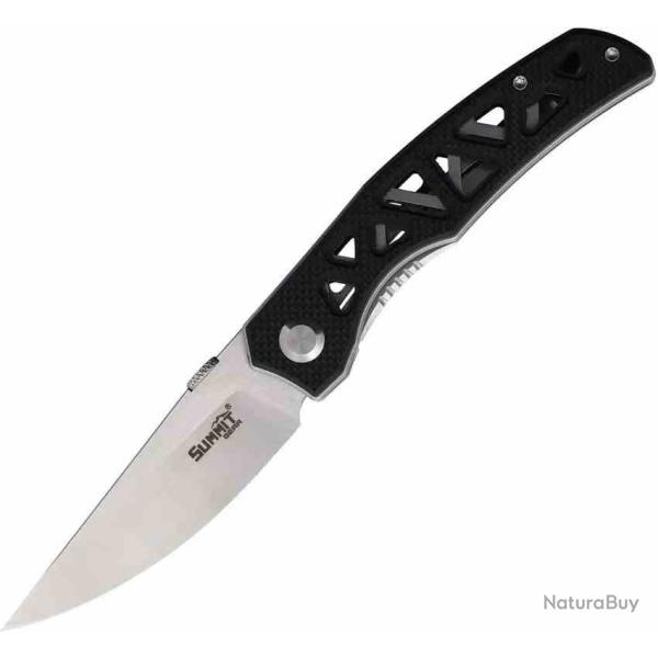 Couteau Summit Gear Lame Acier 7CR14 Manche G10 et FCarbone Linerlock SMT012BK
