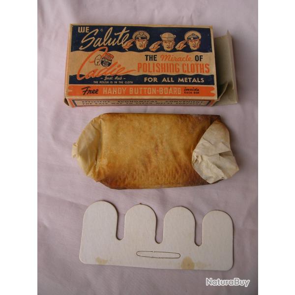WW2 US BO�TE CARTON NEUVE " CADIE " POUR NETTOYER BOUTONS ET M�TALS DES UNIFORMES AM�RICAINS 39-45