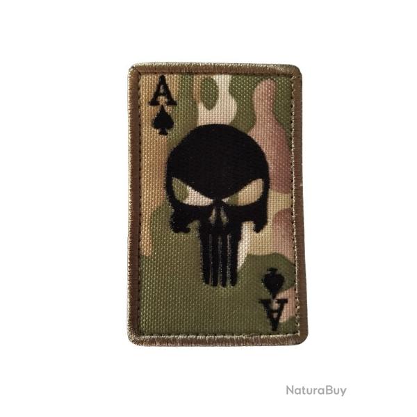 Patch/Ecusson - Carte As - Punisher - Treillis - velcro - Livraison gratuite