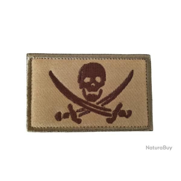 Patch Pirate 2 - Beige/TAN - velcro - Livraison gratuite