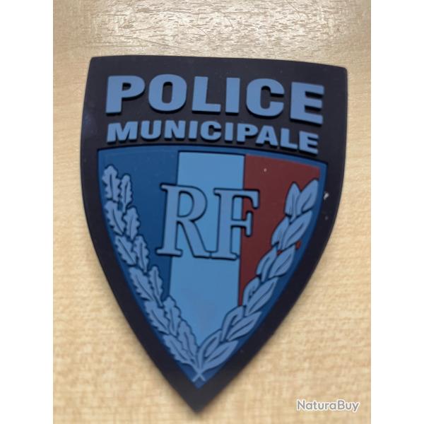 Ecusson Police Municipale gomme bleu