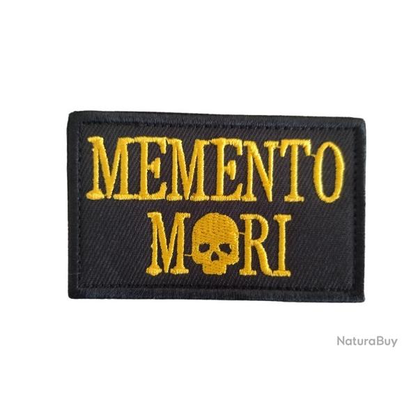 Ecusson/patch - Memento Mori - Jaune - velcro - Livraison gratuite